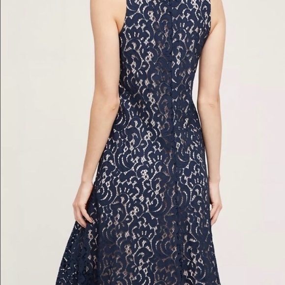 Maeve Navy High Low Lace Dress - Picture 2 of 7